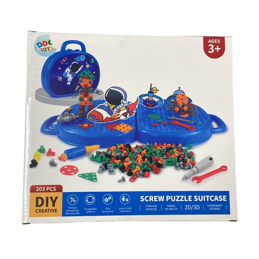 Kit Caixa de Ferramentas Montagem Maleta com Parafusos Infantil Crianças Brinquedo Menino - Imagem 5