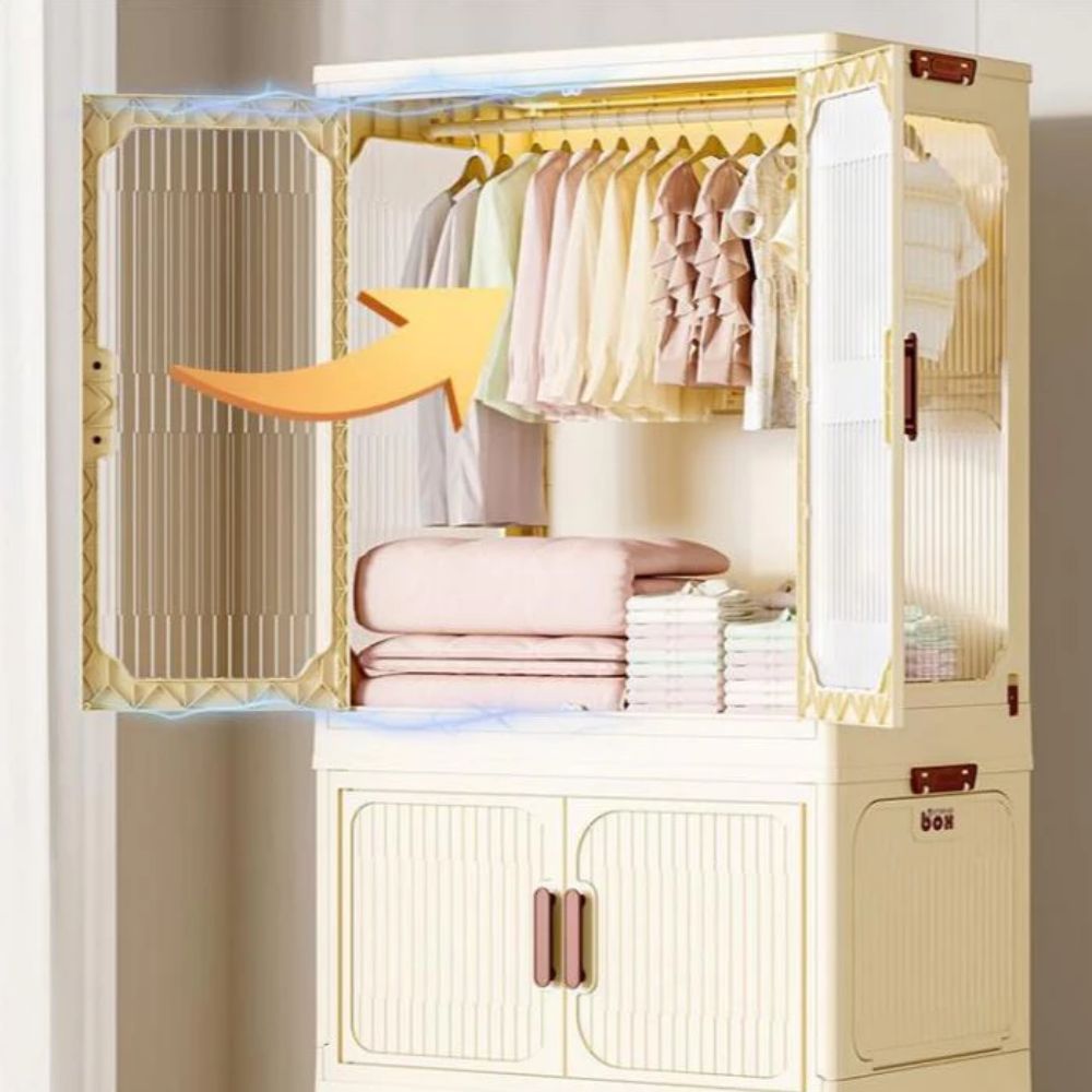 Guarda-Roupa Armário De Armazenamento De Roupas De Bebê Quarto Infantil Plástico - Imagem 4