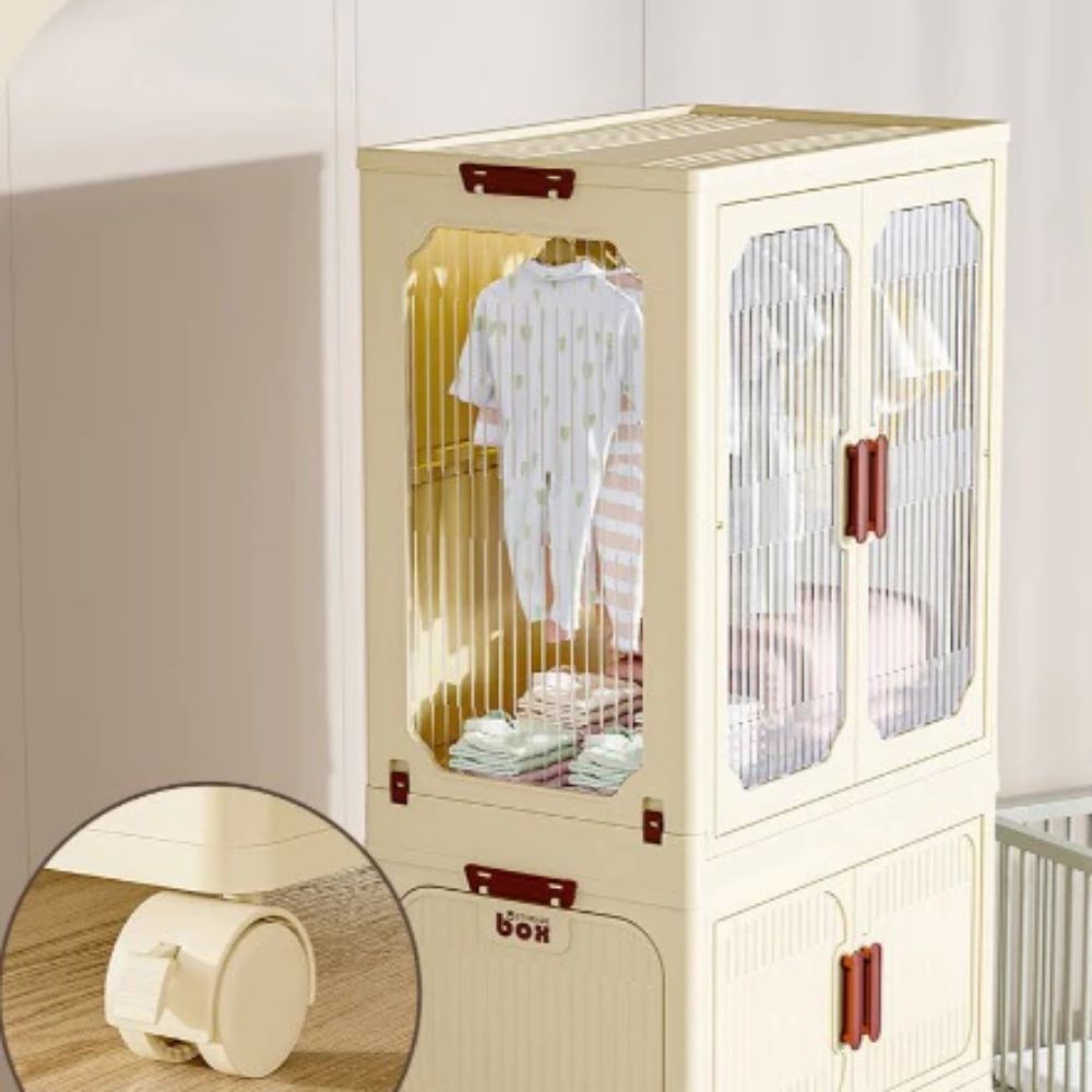 Guarda-Roupa Armário De Armazenamento De Roupas De Bebê Quarto Infantil Plástico - Imagem 3