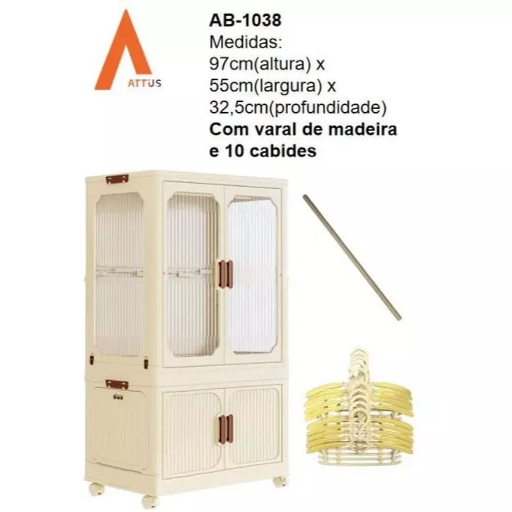 Guarda-Roupa Armário De Armazenamento De Roupas De Bebê Quarto Infantil Plástico - Imagem 6