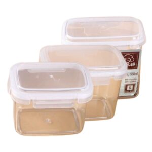 Conjunto 3 Potes Hermético Térmico com Tampa Trava 300ml 600ml 1500ml