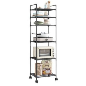 Prateleiras Multiuso Estante Organizador Armazenamento Para Cozinha Banheiro 6 Camadas Com Rodinhas
