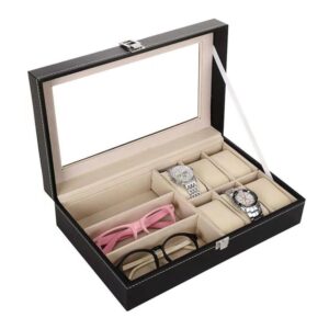 Porta Relógios Joias Maleta Organizadora 9 Divisórias Multiuso Compacta