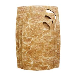 Kit 3 Tábua de Corte Madeira MDF Retangular Alça Vazada Para Carne Churrasco Legumes Frutas