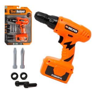 Brinquedo Parafusadeira Furadeira Broca Porca Parafuso Infantil Que Gira Ferramenta A Pilha Elétrica