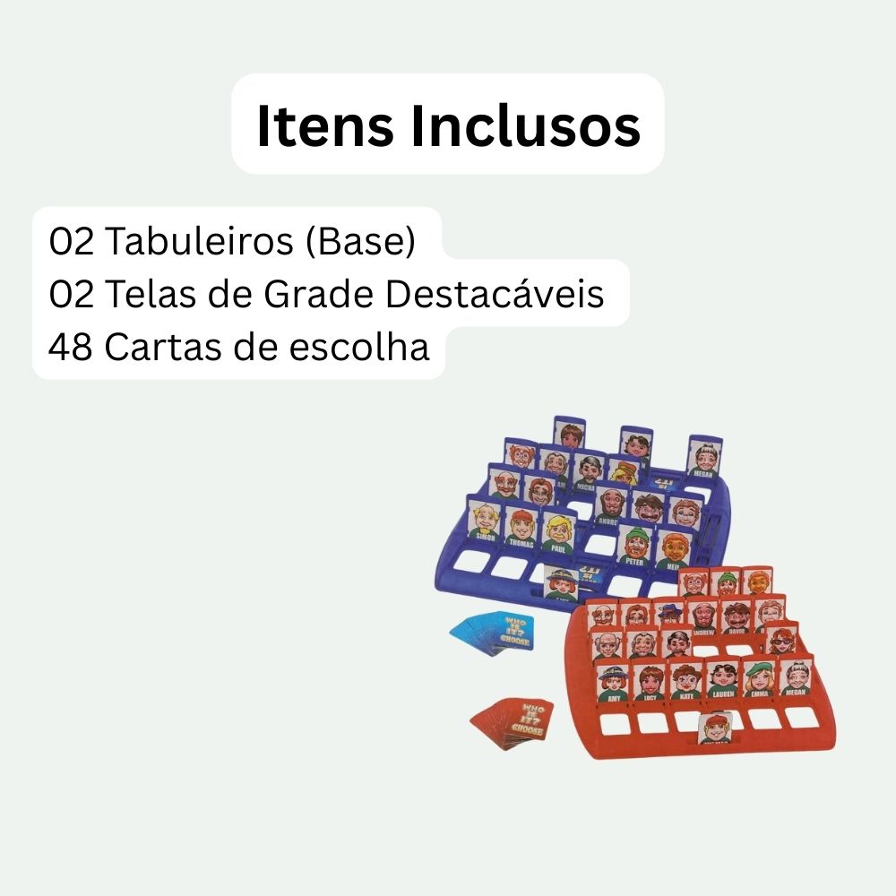 Jogo Quem Sou Eu Brinquedo Infantil Com Personagens e Tabuleiro Cara a Cara - Imagem 4