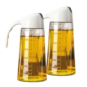 Kit 2 Garrafa de Vidro para Azeite Óleo e Vinagre Jarra para Azeite 630ml Tampa Abre e Fecha