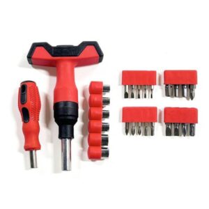 Jogo Chave T 21 Peças Com Soquetes E Bits Kit Ferramentas Completo