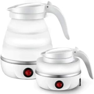 Jarra Chaleira Elétrica Dobrável 110v e 220v Pequena Portátil Mini 600ml De Silicone