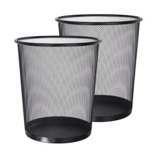 Kit 2 Lixeira Telada 10 Litros de Metal Aramado Redonda para Cozinha Banheiro Escritório Quarto