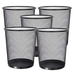 Kit 5 Lixeira Telada 10 Litros de Metal Aramado Redonda para Cozinha Banheiro Escritório Quarto