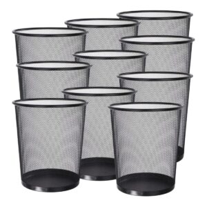 Kit 10 Lixeira Telada 10 Litros de Metal Aramado Redonda para Cozinha Banheiro Escritório Quarto