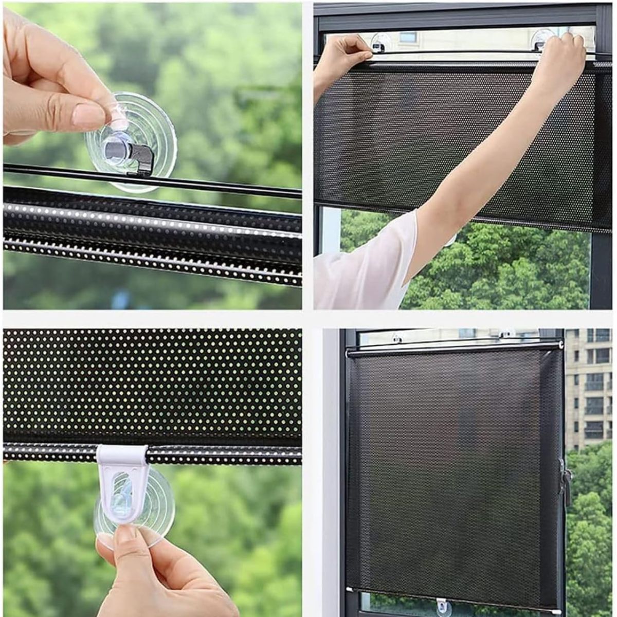 Cortina Blackout Com Ventosa Retrátil Para Janela Sala De Estar Protetor Solar Persiana 50x125cm - Imagem 4