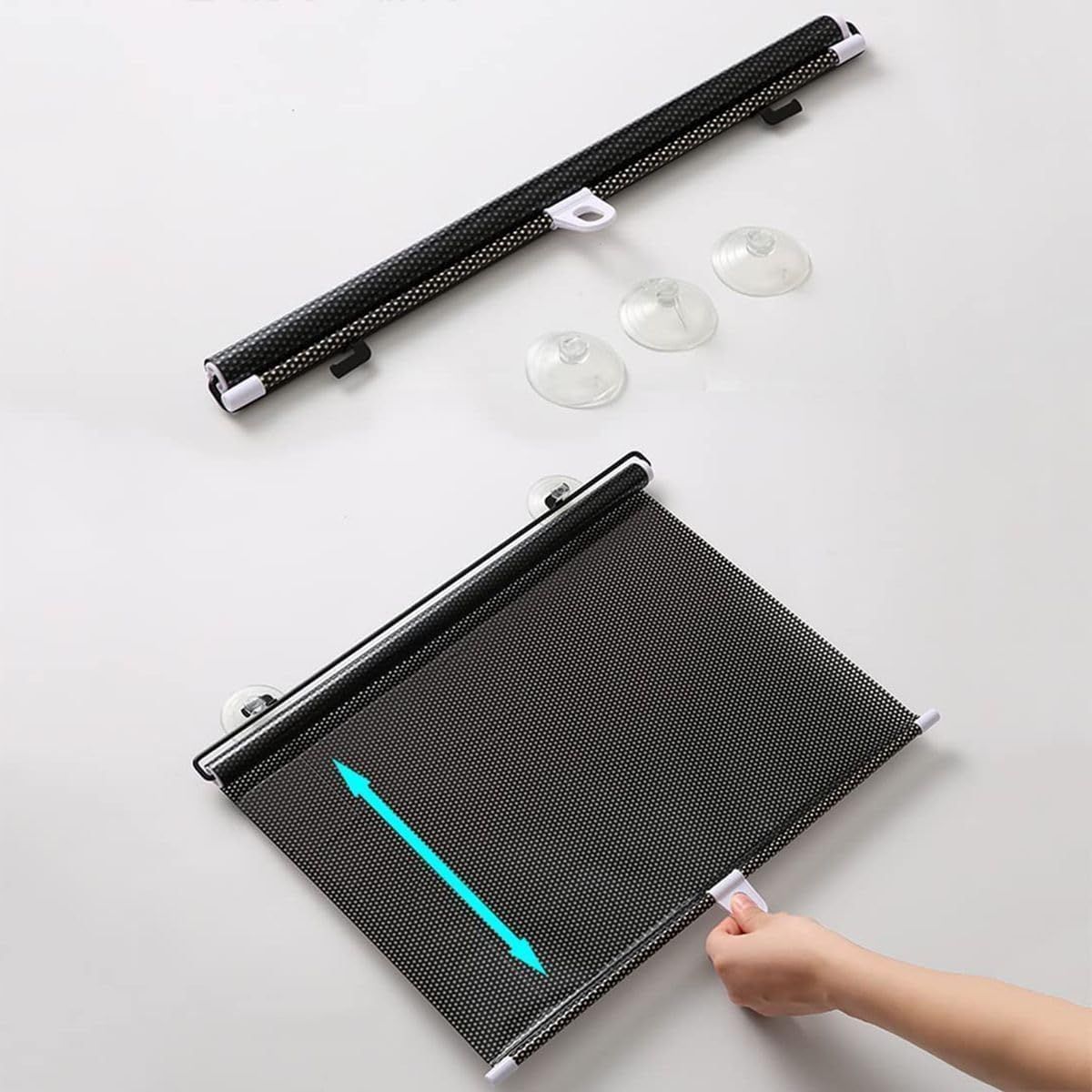 Cortina Blackout Com Ventosa Retrátil Para Janela Sala De Estar Protetor Solar Persiana 50x125cm - Imagem 6