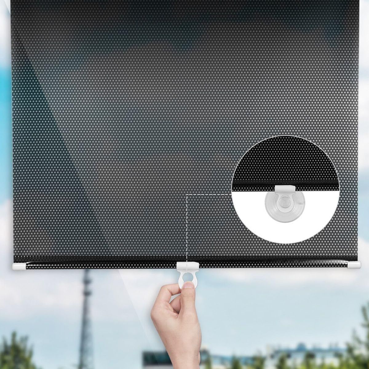 Cortina Blackout Com Ventosa Retrátil Para Janela Sala De Estar Protetor Solar Persiana 50x125cm - Imagem 8