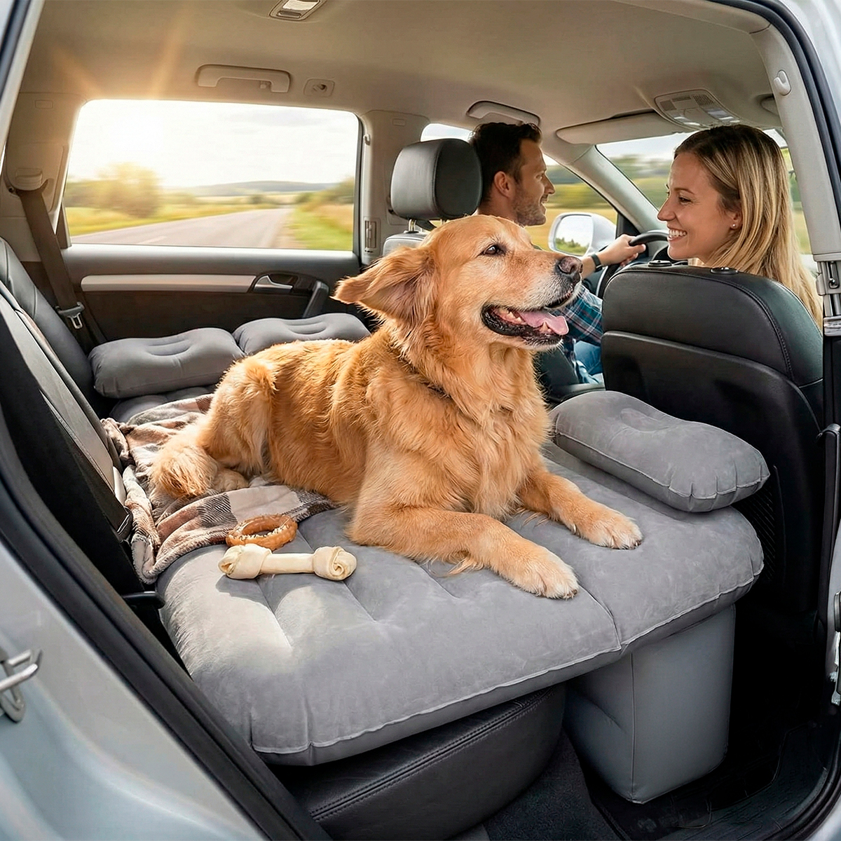 Colchão Cama Inflável para Carro Automotivo com Bomba e Travesseiros - Ideal para Viagens Longas - Imagem 7