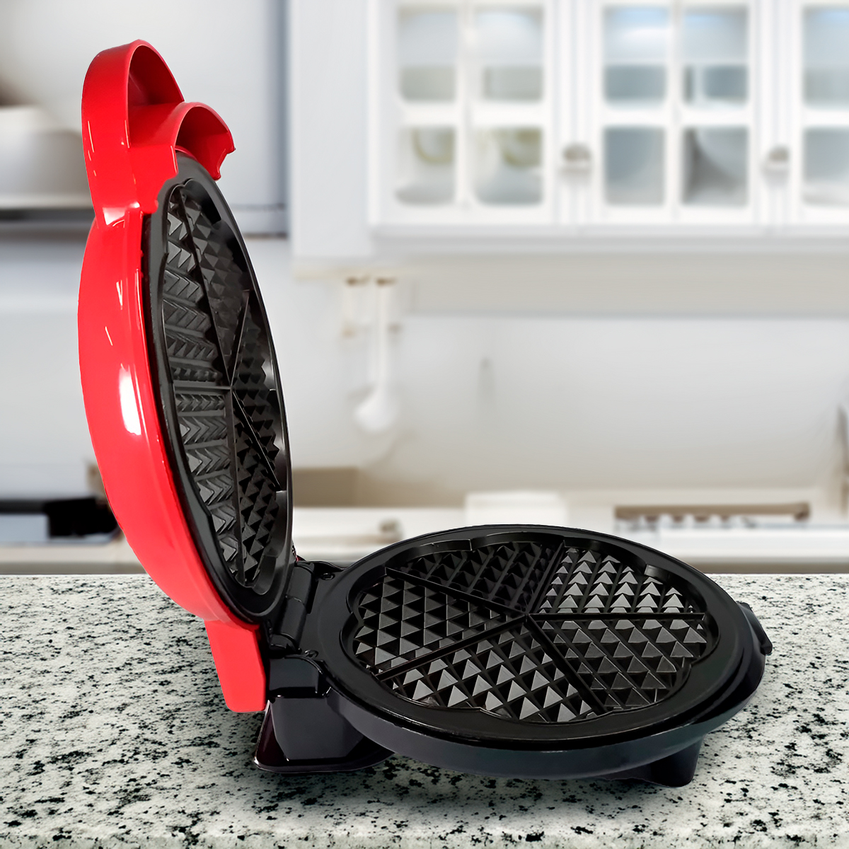 Máquina Elétrica Antiaderente Para Waffles Forma Coração 110V - Imagem 4