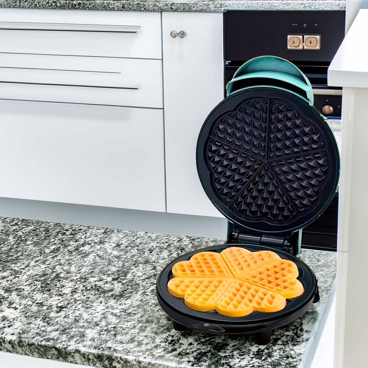 Máquina Elétrica Antiaderente Para Waffles Forma Coração 110V - Imagem 5