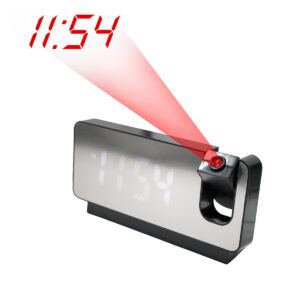 Relógio Alarme Led Espelhado Com Projetor De Hora No Teto USB Tipo C Digital De Mesa Cama Temperatura E Data