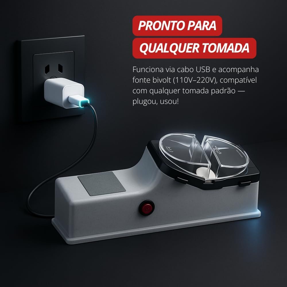 Afiador Amolador De Facas Tesouras Elétrico Profissional Máquina Afiadora De Lâminas Ferramentas Portátil USB - Imagem 6