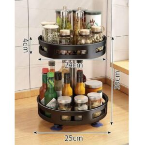 Organizador Giratório Rotativo 360° de Bancada Multifuncional Rack Cozinha Porta Temperos Condimentos Maquiagem