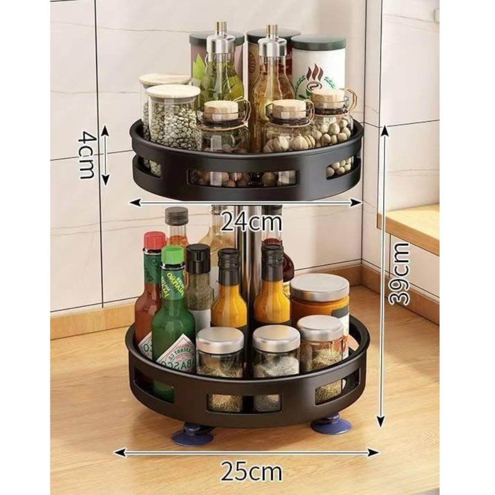 Organizador Giratório Rotativo 360° de Bancada Multifuncional Rack Cozinha Porta Temperos Condimentos Maquiagem