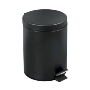 Lixeira com Pedal 5 Litros Aço Inox Redonda para Banheiro Cozinha Escritório