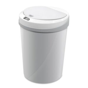 Lixeira Automática com Sensor 10 Litros Redonda Cinza para Banheiro Cozinha Escritório