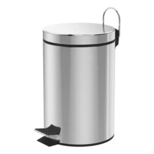 Lixeira com Pedal 5 Litros Aço Inox Redonda Cesto Removível Banheiro Cozinha