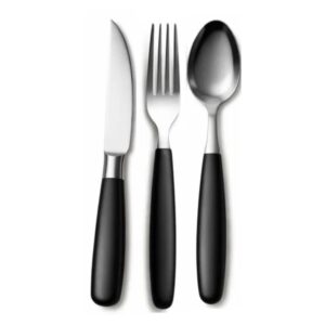 Jogo de Talheres 120 Peças Inox Faqueiro Completo Preto