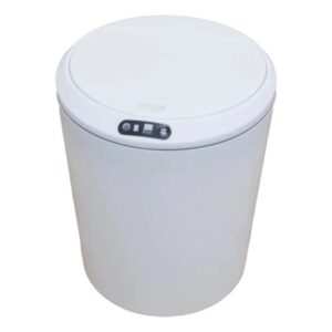 Lixeira Automática com Sensor 5 Litros Branca Redonda para Banheiro Cozinha Escritório