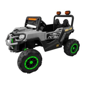 Carro Carrinho Elétrico Infantil Cinza 2 Lugares com Controle Remoto