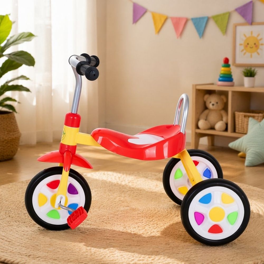 Triciclo Infantil com Pedal 3 Rodas Andador Bicicleta Velocipe Amarelo - Imagem 2