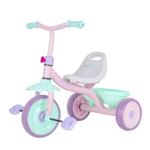 Triciclo Infantil Velocípede com Pedal e Cestinha Rosa