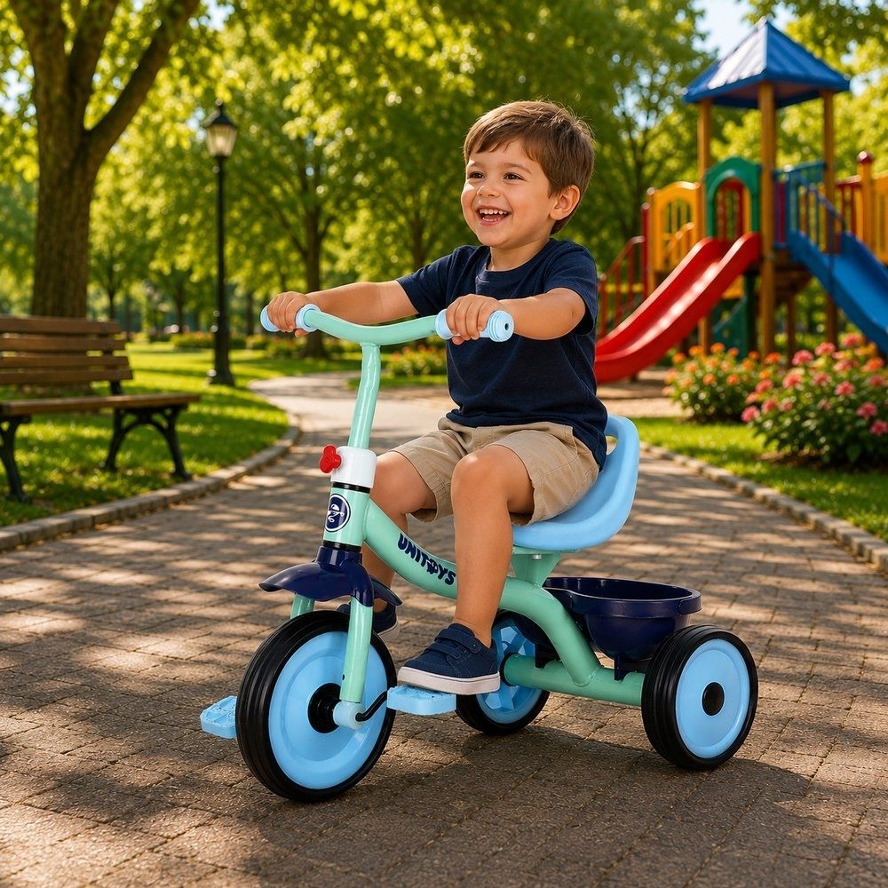 Triciclo Infantil Velocípede com Pedal e Cestinha Azul - Imagem 3