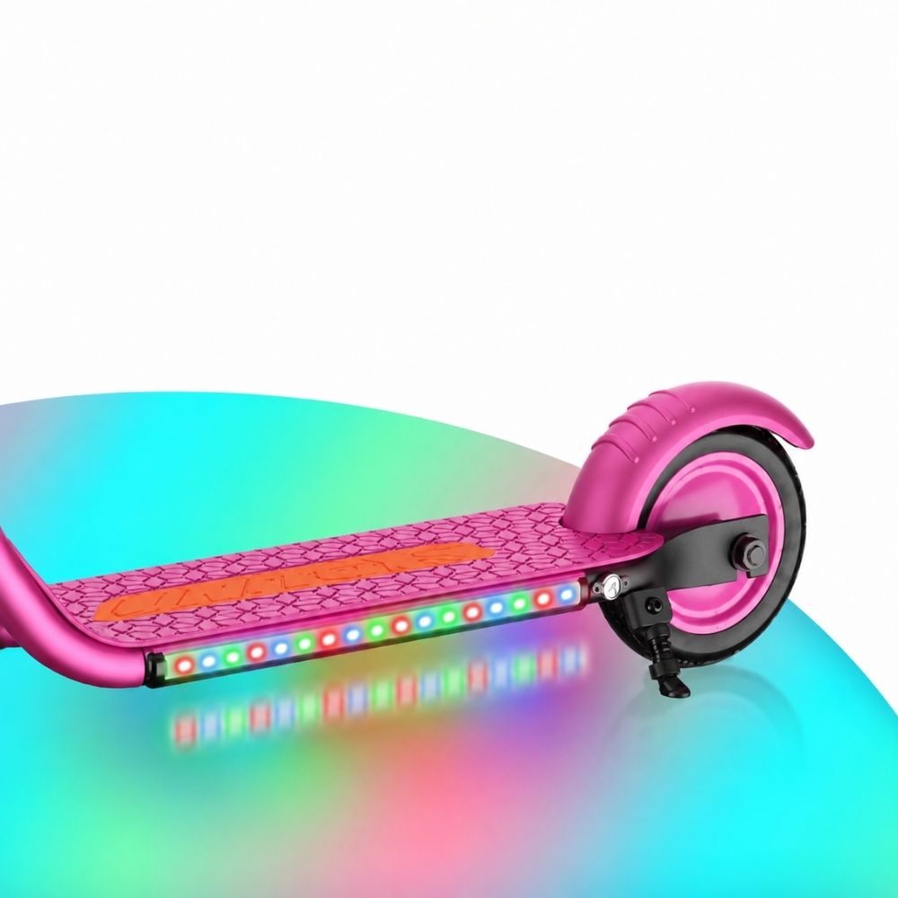 Patinete Elétrico Scooter Infantil com LED Base Antiderrapante Ajustável 150W Até 60Kg Rosa - Imagem 3