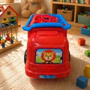 Brinquedo Caminhão Caçamba Basculante Didático com Formas 7 Peças