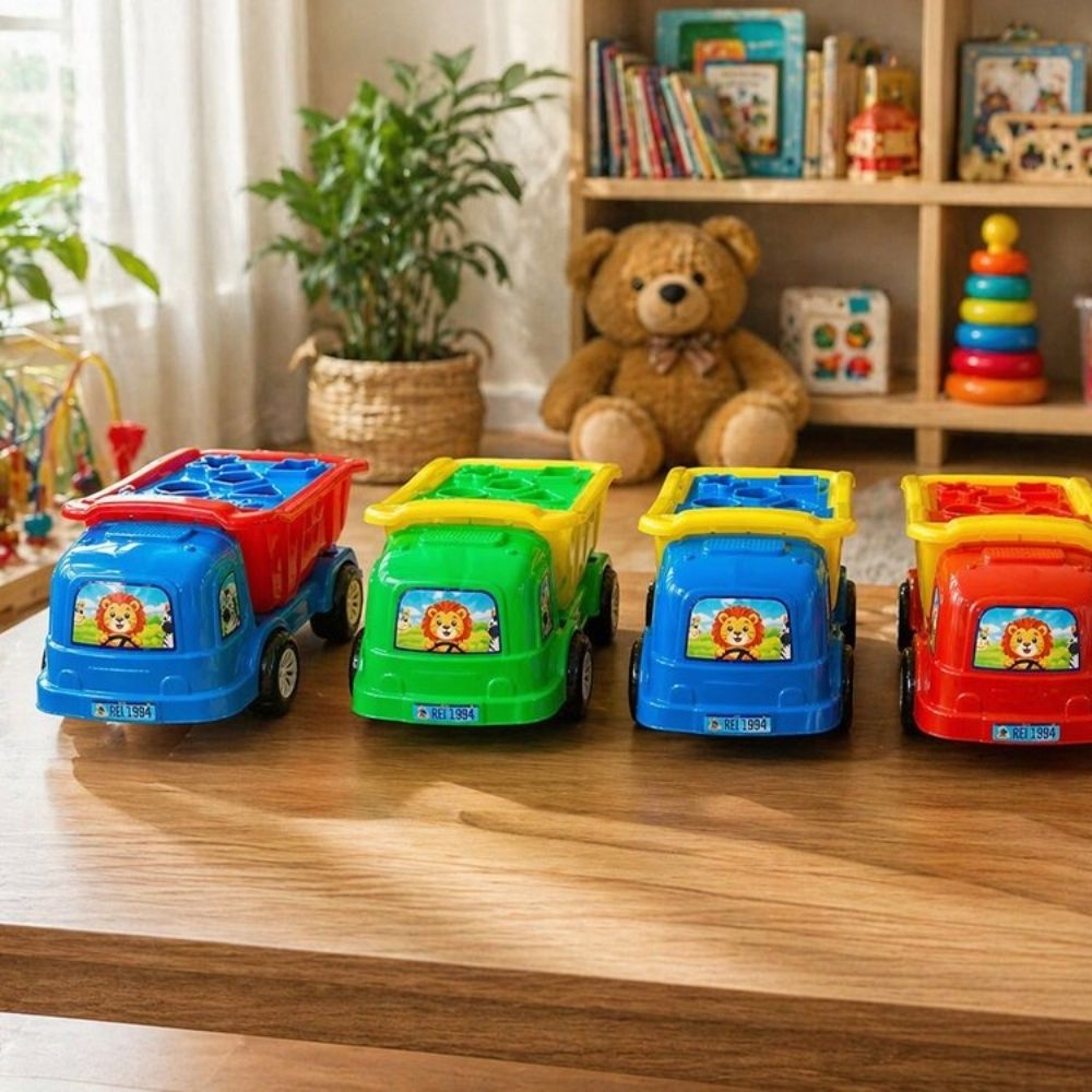 Brinquedo Caminhão Caçamba Basculante Didático com Formas 7 Peças - Imagem 3