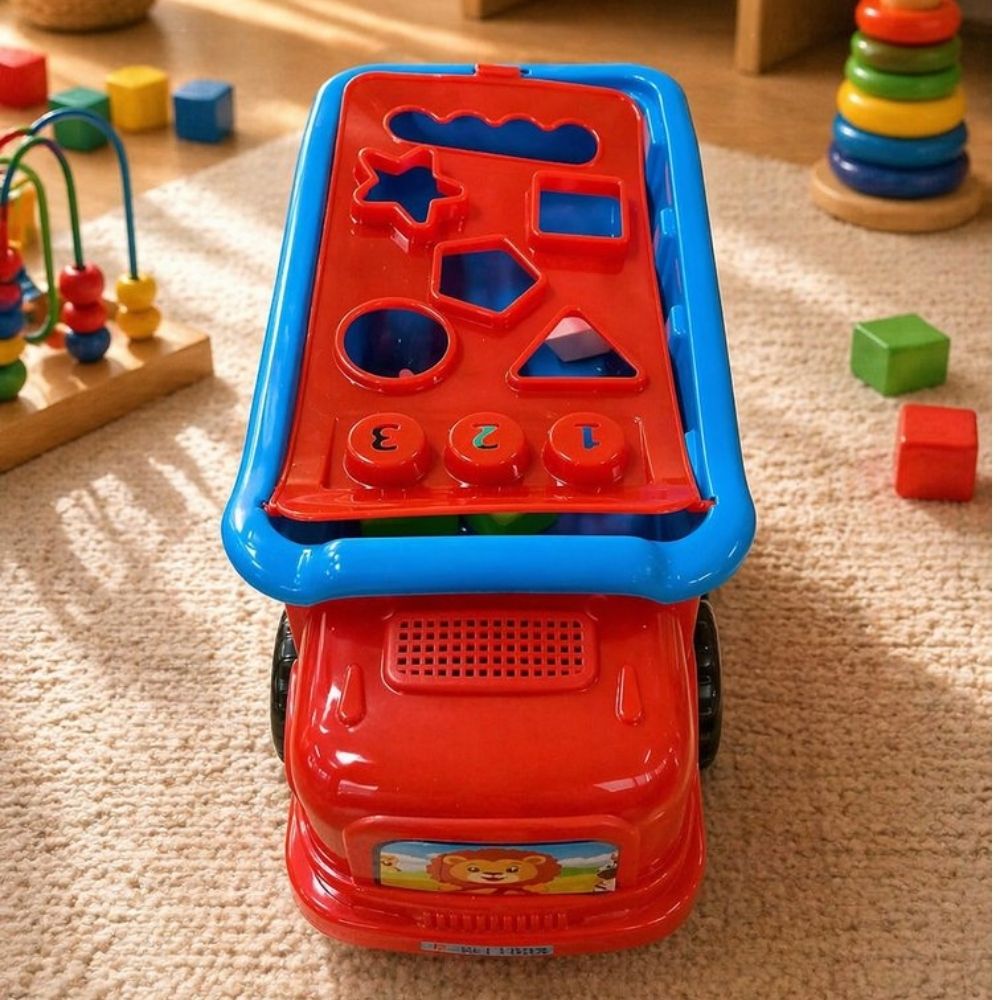 Brinquedo Caminhão Caçamba Basculante Didático com Formas 7 Peças - Imagem 4