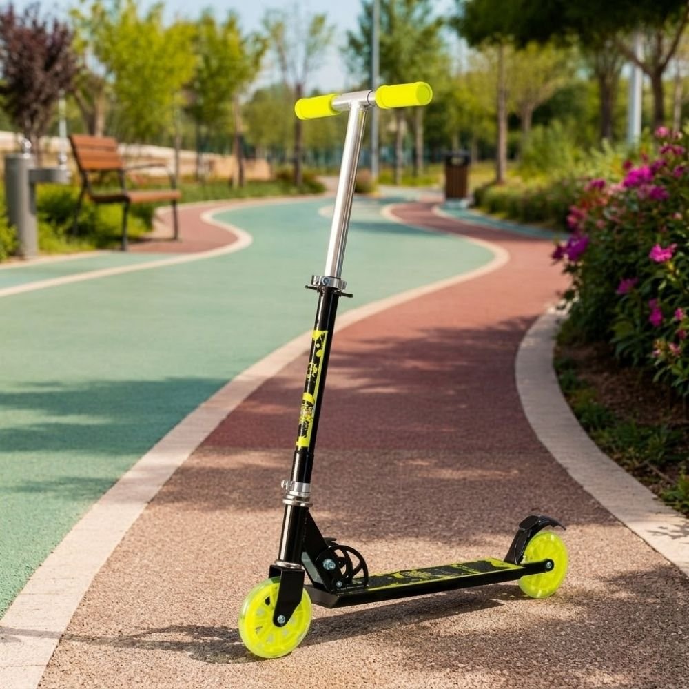Mini Patinete Infantil com 2 Rodas e Brilho Ajustável Verde - Imagem 2