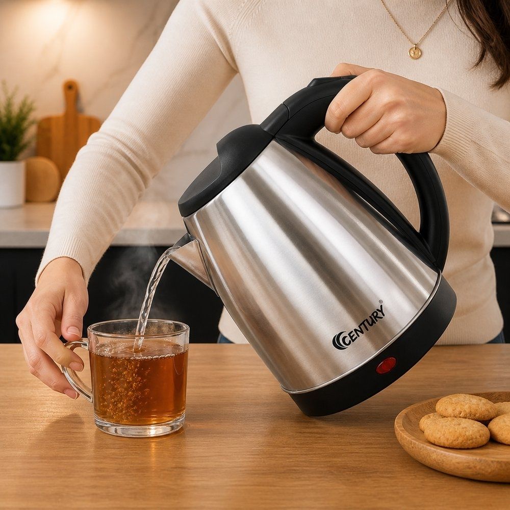 Chaleira Elétrica Inox 1,8 Litros 1000W 127V com Desligamento Automático para Café e Chá - Imagem 2