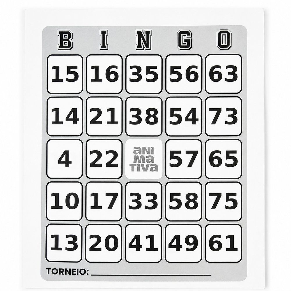 Kit 50 Cartela de Bingo 96 Folhas - Cinza - Imagem 3