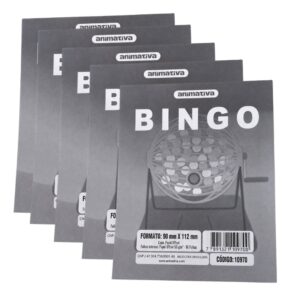 Kit 5 Cartela de Bingo 96 Folhas - Cinza
