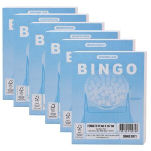 Kit 5 Cartela de Bingo 96 Folhas - Azul