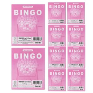 Kit 10 Cartela de Bingo 96 Folhas - Rosa