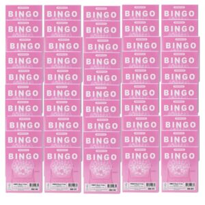 Kit 50 Cartela de Bingo 96 Folhas - Rosa