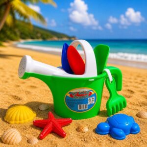 Brinquedo De Praia Regador Infantil Plástico Divertido com Acessórios 7 Peças