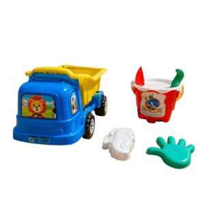 Kit Carrinho Caçamba Infantil com Balde 7 Peças Brinquedo Praia Areia