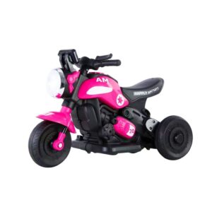 Mini Moto Elétrica Infantil Motinha Triciclo com Luz e Som Recarregável Daily Rosa