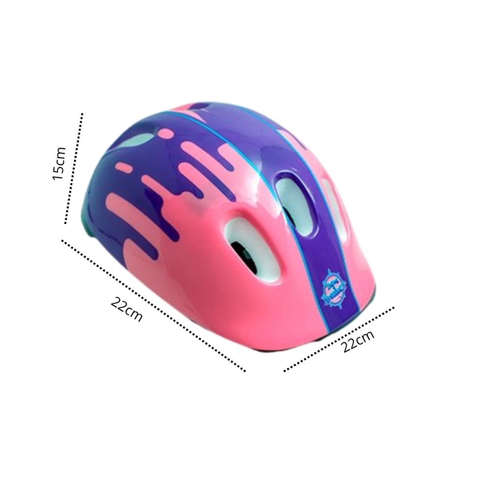 Capacete De Patins Kit Proteção Infantil Esportivo Patins Patinete Bike Skate 7 Pçs Rosa e Lilás - Imagem 4